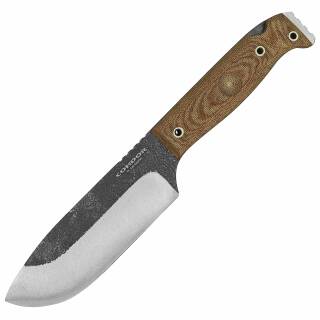 Condor Selknam Messer mit 13 cm Full Tang Klinge, Micarta-Griff und Leder