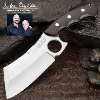 Gil Hibben Legacy Cleaver Messer mit Edelstahlklinge, Micartagriff, Lederscheide