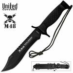 United Cutlery M48 Tactical Commando Messer mit schwarzer Edelstahlklinge