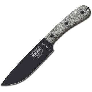 ESEE Model 6 Messer mit 1095HC Klinge, grüner Micarta-Griff, schwarze Lederscheide