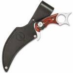 Gil Hibben Bloodwood Karambit mit Edelstahlklinge, Holzgriff und Ledersch