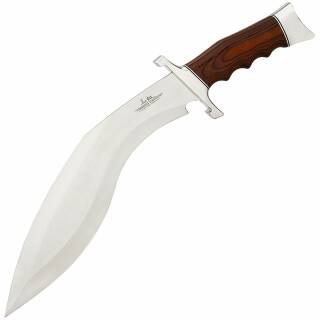 Gil Hibben Kukri Fighter Knife mit polierter Edelstahlklinge und Lederscheide