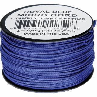 Atwood Rope MFG - Micro Cord Hightech-Schnur in Royal Blue, 1,18 mm, 38 Meter
