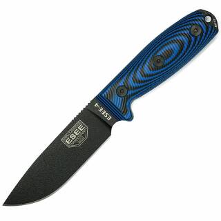 ESEE Model 4 3D, Messer mit 1095HC Klinge, blauer G10...