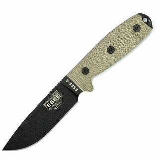 ESEE Model 4, Messer mit 1095HC Klinge, Canvas Micarta-Griff, Scheide + Clip