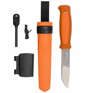 Morakniv Kansbol mit Survival-Kit in burnt orange mit Feuerstarter, Diamant