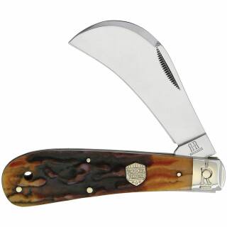 Rough Ryder Hawkbill Brown Stag Bone, Taschenmesser mit Hirschknochengriff