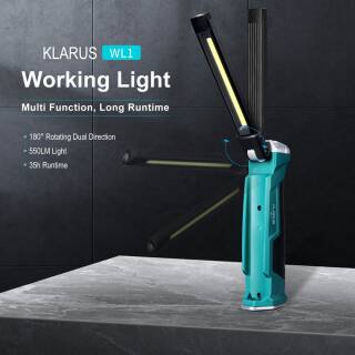 Klarus WL1, Working Light - Arbeits-/Taschenlampe mit Magnetfuß und Klapphaken
