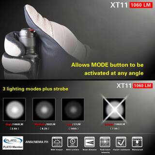 Klarus XT11 Dual-Switch Tactical Taschenlampe mit 1060 (ANSI) Lumen
