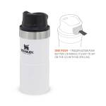 Stanley Trigger-Action Travel Mug, 18/8 Edelstahl, 12oz (350 ml), polar white