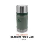 Stanley Classic Food Container mit 700 ml aus 18/8 Edelstahl, Hammerschlag grün