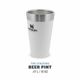Stanley Adventures Vakuum Beer Pint Trinkbecher 0,47L, Edelstahl, Polar-wei