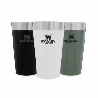 Stanley Adventures Vakuum Beer Pint Trinkbecher 0,47L, Edelstahl, Polar-wei