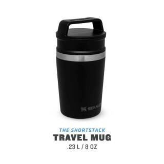 Stanley Shortstack Travel Mug mit Griff, 18/8 Edelstahl, 236 ml, matt schwarz