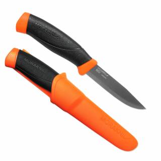 Morakniv Companion Messer mit 12C27 Sandvikstahl und orange/schwarzer Griff