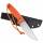 Schnitzel TRI Messer mit FullTang Klinge, G-10 Griff in orange, Kydexscheide