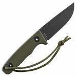 Schnitzel TRI Messer mit FullTang Klinge, G-10 Griff in olive, Kydexscheide