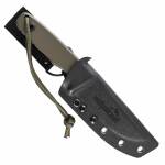 Schnitzel TRI Messer mit FullTang Klinge, G-10 Griff in olive, Kydexscheide