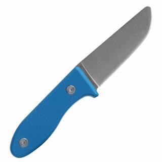 Schnitzel UNU, Kinder-Messer mit G-10 Griff in blau und Kydex-Gürtelscheide