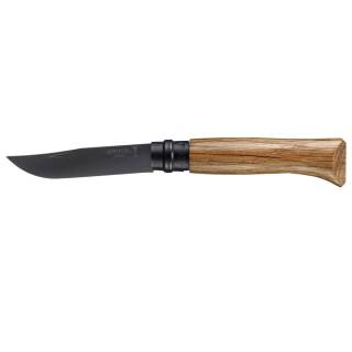Opinel No 8 Black Oak - Taschenmesser mit 8,5 cm Stahlklinge und Eichenholzgriff
