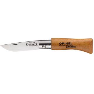 Opinel No 2 - Taschenmesser mit 3,5 cm Carbonstahlklinge und Buchenholzgriff