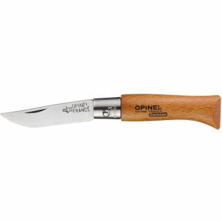 Opinel No 3 - Taschenmesser mit 4 cm Carbonstahlklinge und Buchenholzgriff