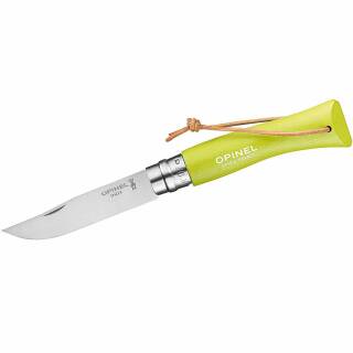 Opinel No 7 Colorama Sport - Taschenmesser mit 7,7 cm Klinge, hell-grünen Griff