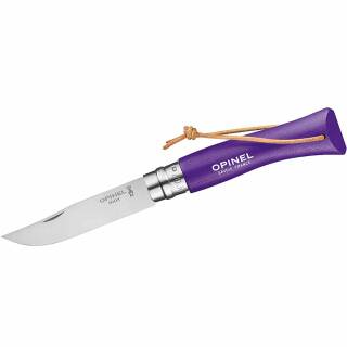 Opinel No 7 Colorama Sport - Taschenmesser mit 7,7 cm Klinge, violetten Holzgriff