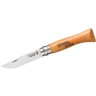 Opinel No 6 - Taschenmesser mit 7,2 cm Carbonstahlklinge und Buchenholzgriff