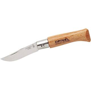 Opinel No 3 - Taschenmesser mit 4 cm Sandvikstahlklinge und Buchenholzgriff