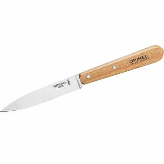 Opinel No 112 Essentiels - Schälmesser, 9,6 cm rostfreie Klinge, Buchenholzgriff