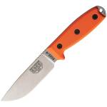 ESEE Model 4, Messer mit rostfreier S35V Klinge, orangem Griff, Scheide + Clip