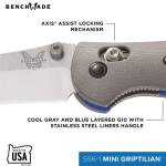 Benchmade 556-1 Mini Griptilian mit 7,3 cm Klinge aus CPM-20CV Stahl, grau