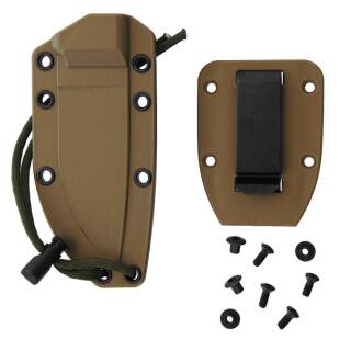 ESEE Model 3, Messer mit 1095HC Klinge, grauer Micarta Griff, Scheide + MOLLE