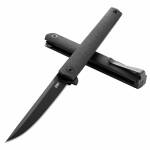 CRKT CEO Flipper Blackout mit AUS-8 Edelstahlklinge, GRN Griff und Clip