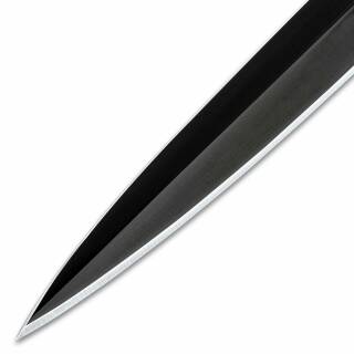 Gil Hibben Black Shadow Dagger mit schwarzer Klinge und Leder-Grtelscheide