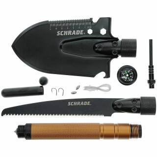 Schrade Frontier Shovel Saw Combo All-In-One, Schaufel, Axt, Säge, Kompass