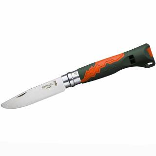 Opinel Outdoor Junior - Kindermesser mit 7,5 cm Klinge 12C27 Stahl, khaki