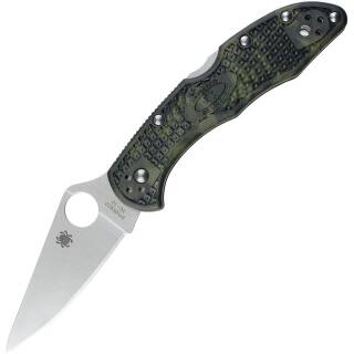 Spyderco DELICA 4 mit Klinge aus VG-10 Stahl, FRN Griff in Zome Green Flat