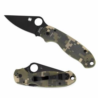 Spyderco PARA 3, Klinge aus CPM-S45VN und schwarzen Finish, G-10 Griff, Camo