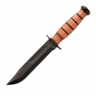 KA-BAR Short Black USMC Messer mit 1095 Carbonstahlklinge, Scheide