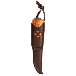 Helle Jagd-/Outdoormesser NYING, Modell 55, Dreilagenstahl, Lederscheide