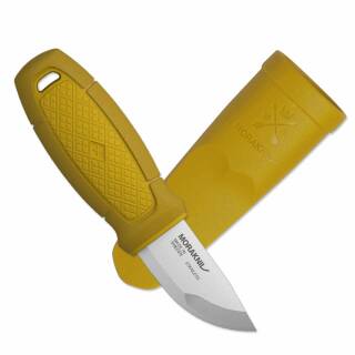Morakniv Eldris Messer mit rostfreiem Sandvikstahl und TPR-Griff in gelb