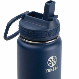 Takeya Actives Strohhalm-Trinkflasche aus Edelstahl, isoliert, 700ml, midnight