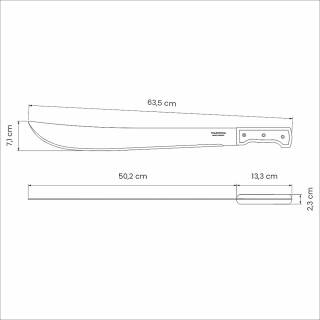 Tramontina Machete 20-Zoll, 51cm, mit Carbonstahlklinge und Holzgriff