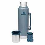 Stanley Legendary Classic Vakuum Flasche 1000 ml, 18/8 Edelstahl, Hammert. Blau