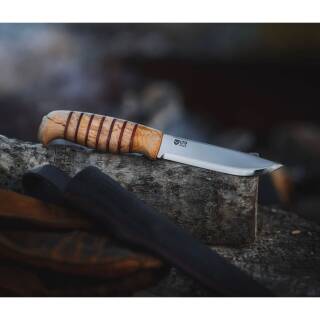 Helle hochglanzpolierter H3LS-Klinge  -Birkenholzgriff- JS 676 Limited Edition