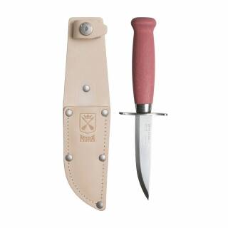 Morakniv Classic Scout 39, Edelstahlklinge, Birkengriff, Ledersch., berry