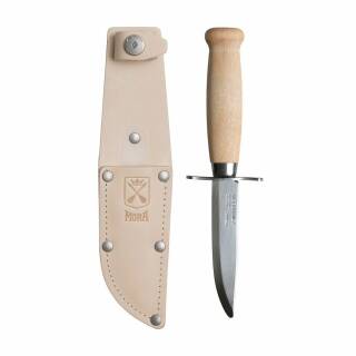 Morakniv Classic Scout 39 Safe, Edelstahlklinge, Birkengriff, Leder, natural