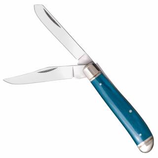 Cold Steel Mini Trapper mit 2 Slip Joint Klingen und Knochengriff, blau